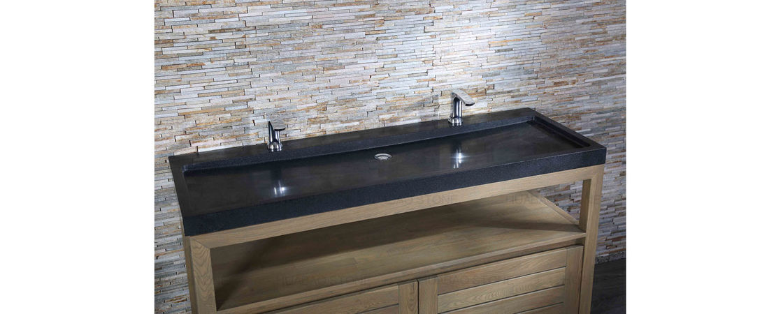 Kitchen  Double Sink Bathroom Vanity , Marble Bathroom Countertops Heat Resistant